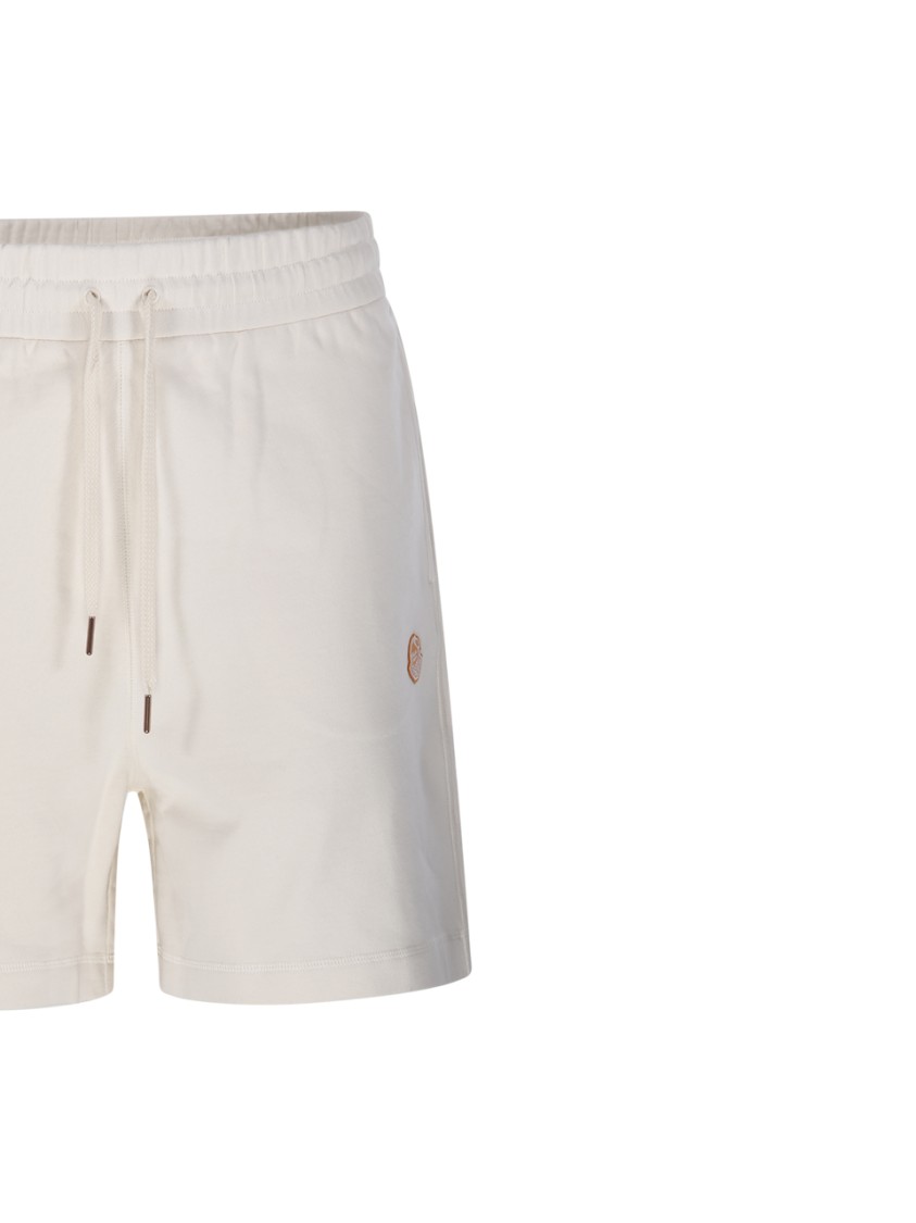 Moncler Genius X Donald Glover Relaxed Fit Cotton Shorts With Logo Detail In White