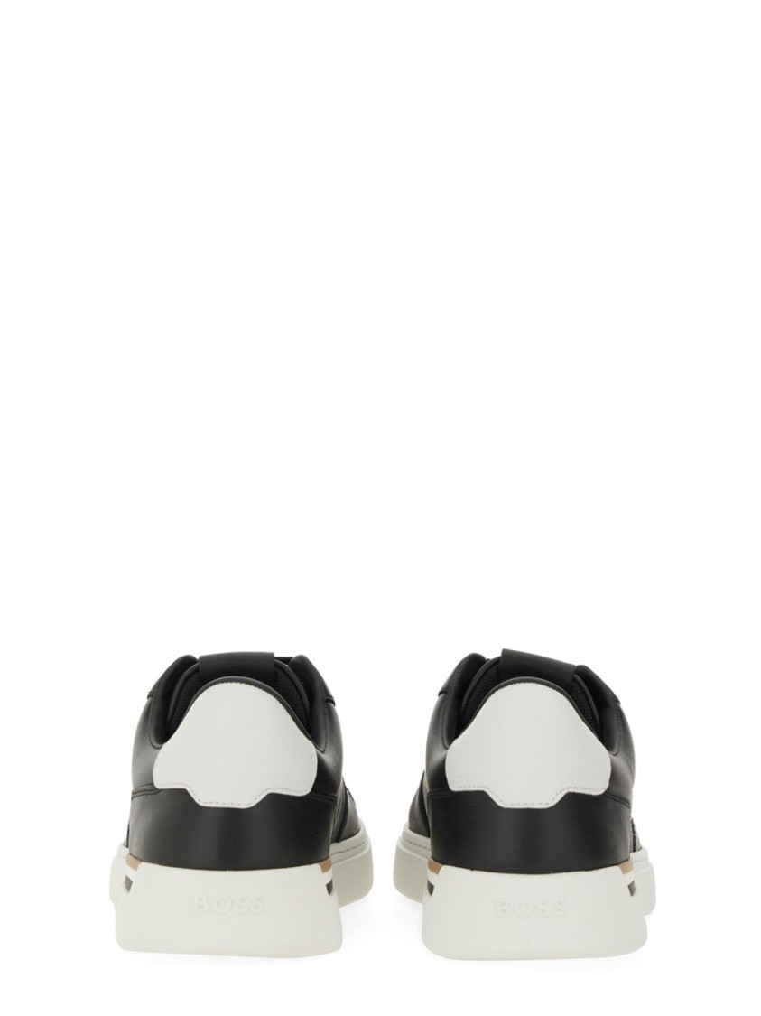 Hugo Boss Boss Sneaker In Pelle In Black