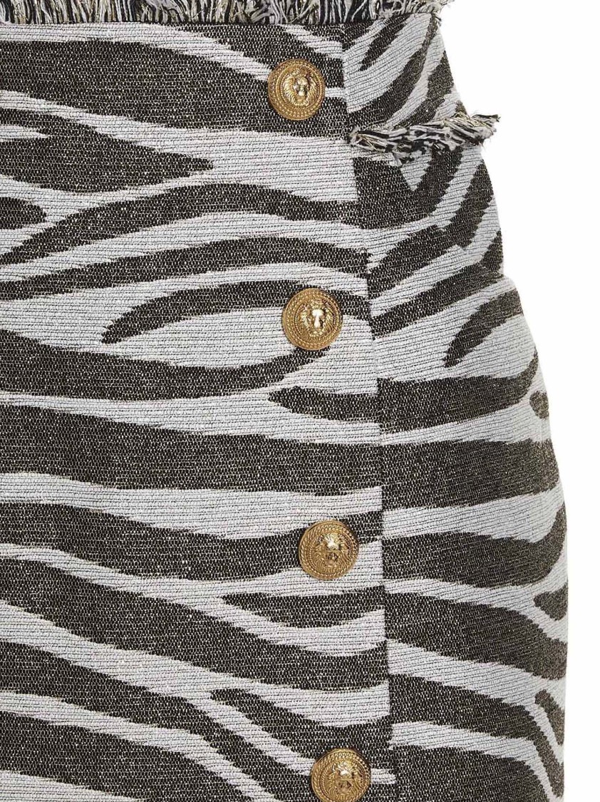Balmain Lurex Zebra Skirts Multicolor In Black
