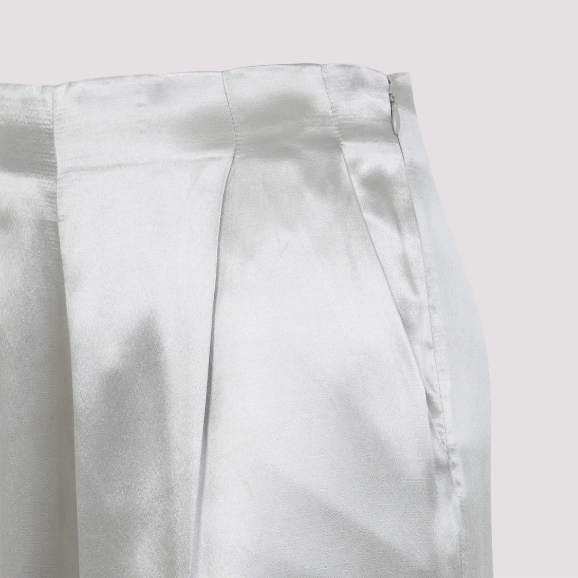 Alberta Ferretti High-waisted Silver Trousers With Tailored Fit In Gray