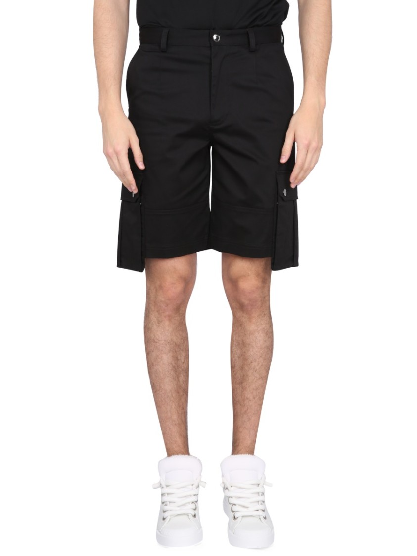 Dolce & Gabbana Cargo Bermuda Shorts Featuring Multiple Pockets In Black