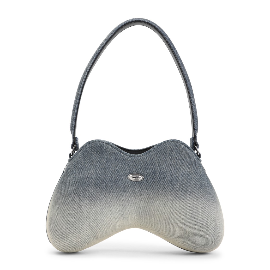 Shop Diesel Curvy Silhouette Handbag With Gradient Denim Finish In Blue