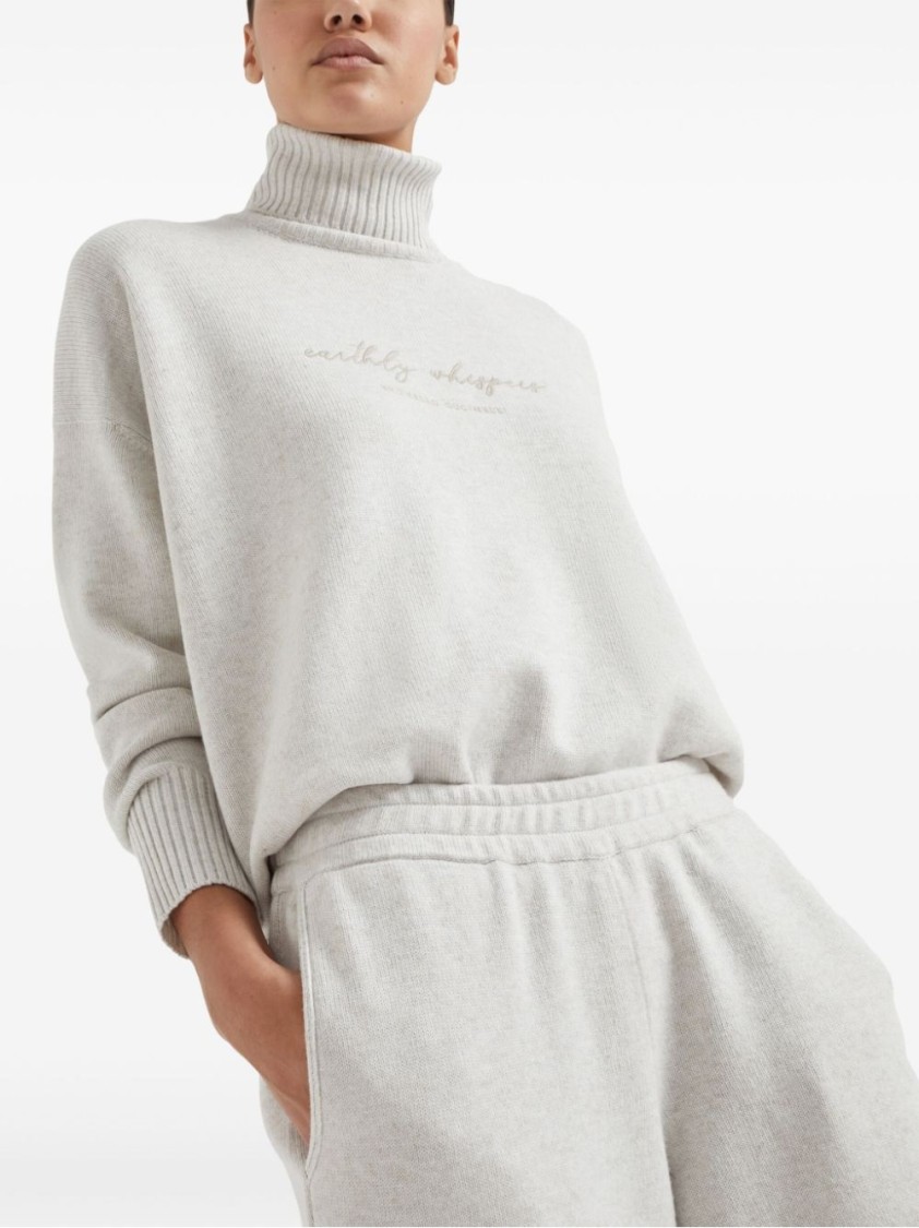 Brunello Cucinelli Relaxed Fit Trousers With Tapered Legs In Neutral