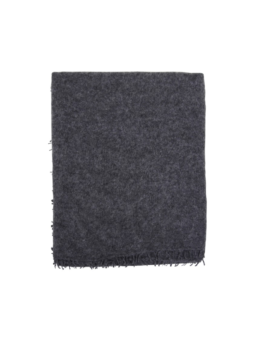 Mouleta Cashmere Scarf With Textured Finish In Grey