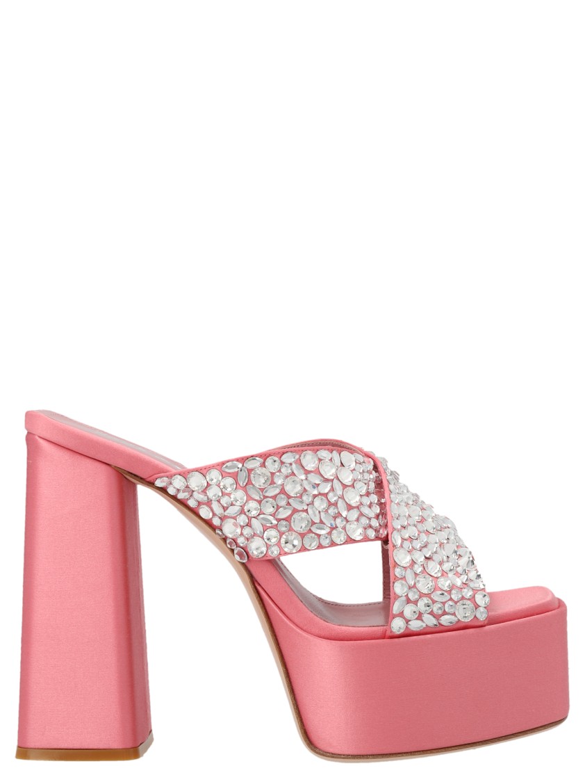 Haus Of Honey Pink Crossed Band Sandals In Pink