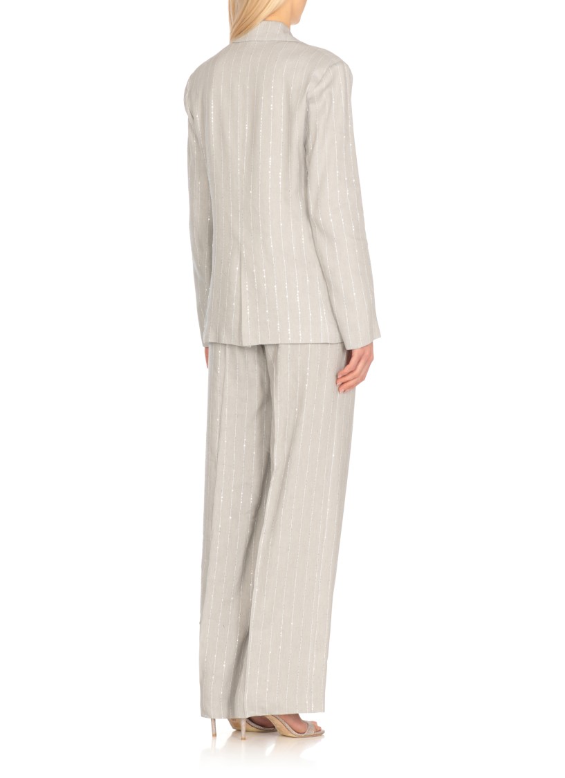 Antonelli Grey Viscose And Linen Gaia Jacket In Gray