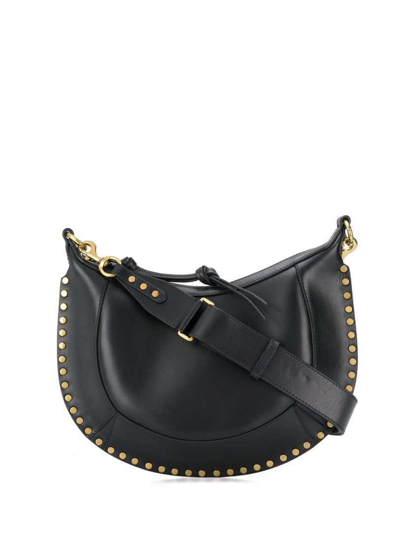 Isabel Marant Curved Silhouette Leather Bag With Gold-tone Stud Detailing In Black