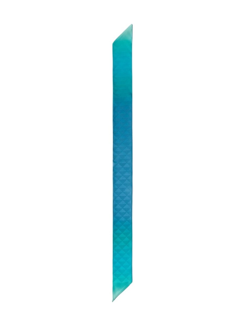 Prada Gradient Turquoise Scarf With Geometric Pattern In Blue