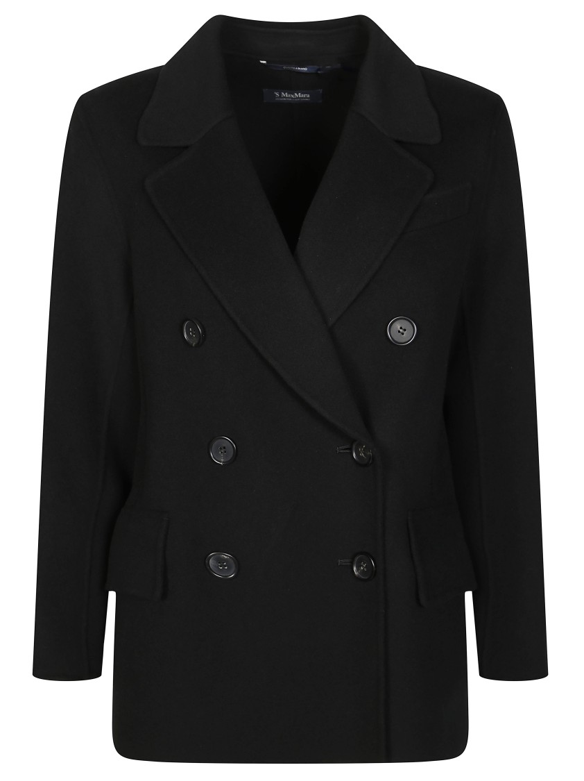 Max Mara Lukas Double-breasted Box Coat In Black