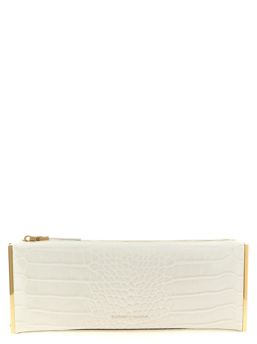Elisabetta Franchi 'baguette' Clutch In Neutral