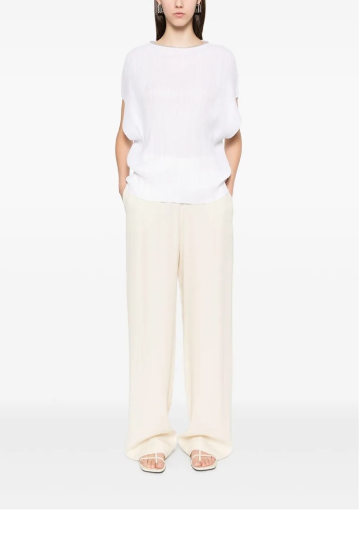 Fabiana Filippi Wide-leg Pants With Elastic Waistband In White