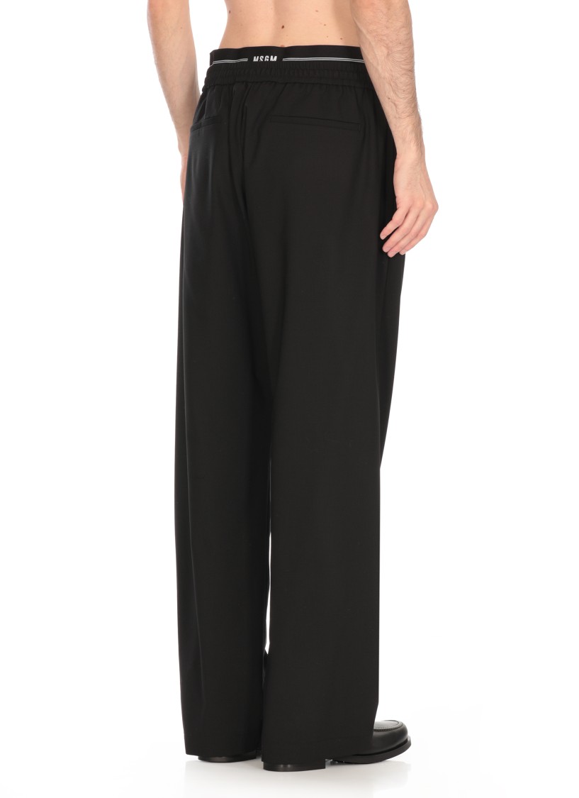 Msgm Belt-loop Casual Pants In Black