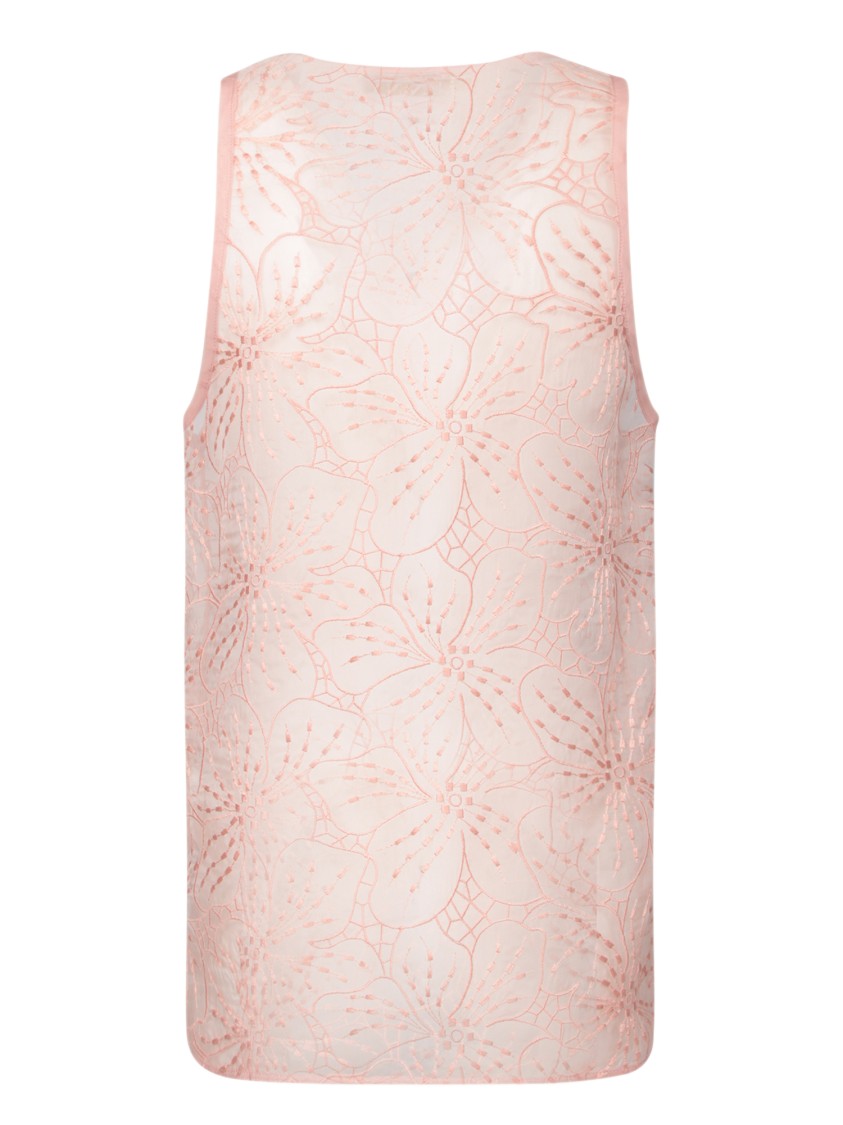 Shop Genny Silk Pink Top With Floral Pattern