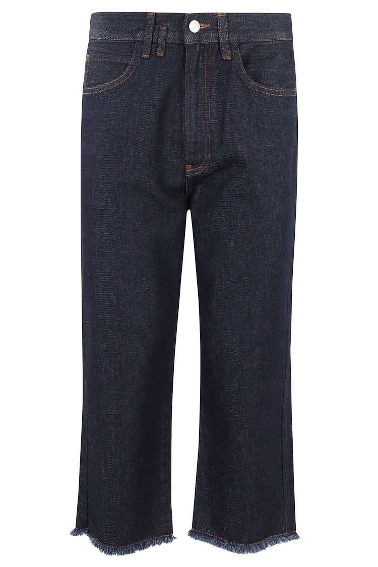 Shop Tela Frayed Hem Blue Jeans