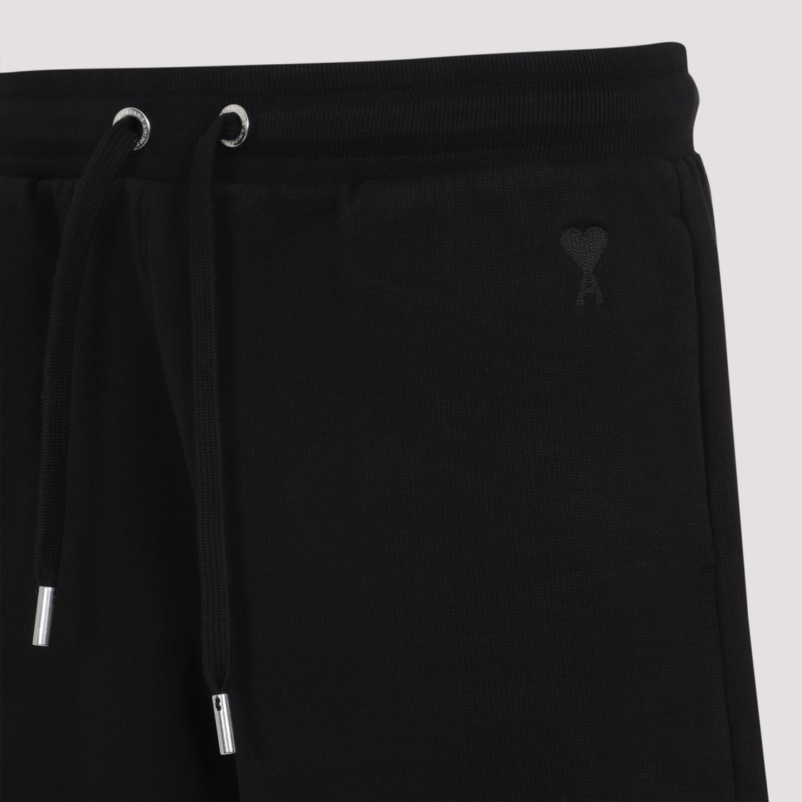 Shop Ami Alexandre Mattiussi Ami Straight Adc Dye Black Cotton Shorts