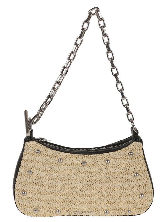 ショルダーバッグ・ポシェット Alexander Mcqueen Curved Mini Pouch With Natural Raffia Alexander Mcqueen Curved Mini Pouch With Natural Raffia