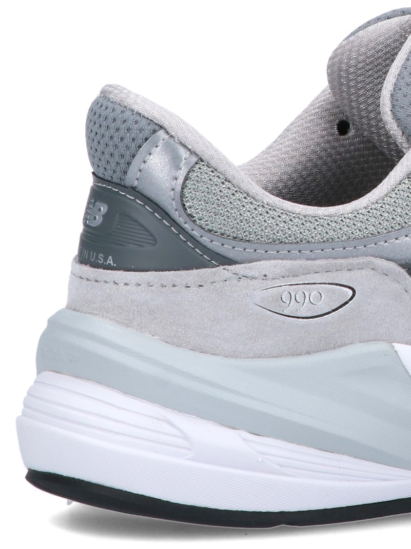 New Balance Grey Low Top Sneakers With Logo Detail In Suede And Tech Fabric Man