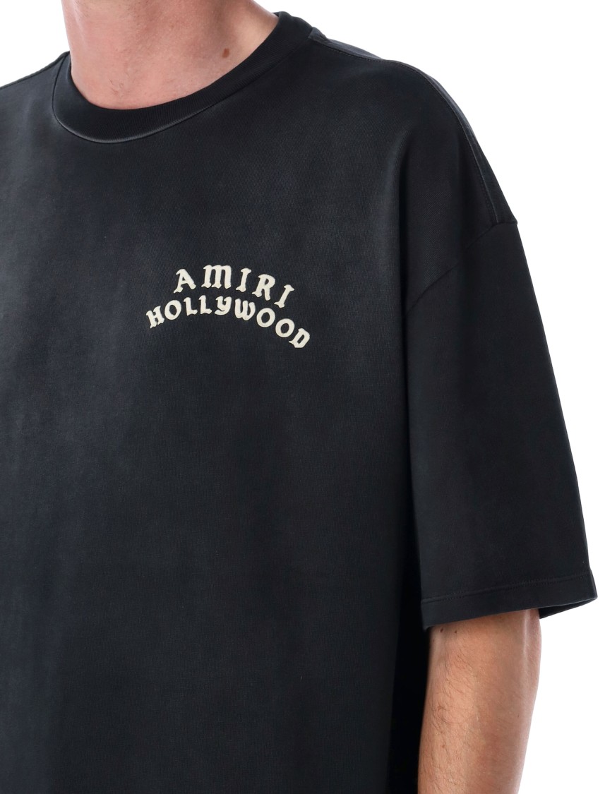 Amiri Hollywood Graphic Oversized T-Shirt With Ribbed Crew