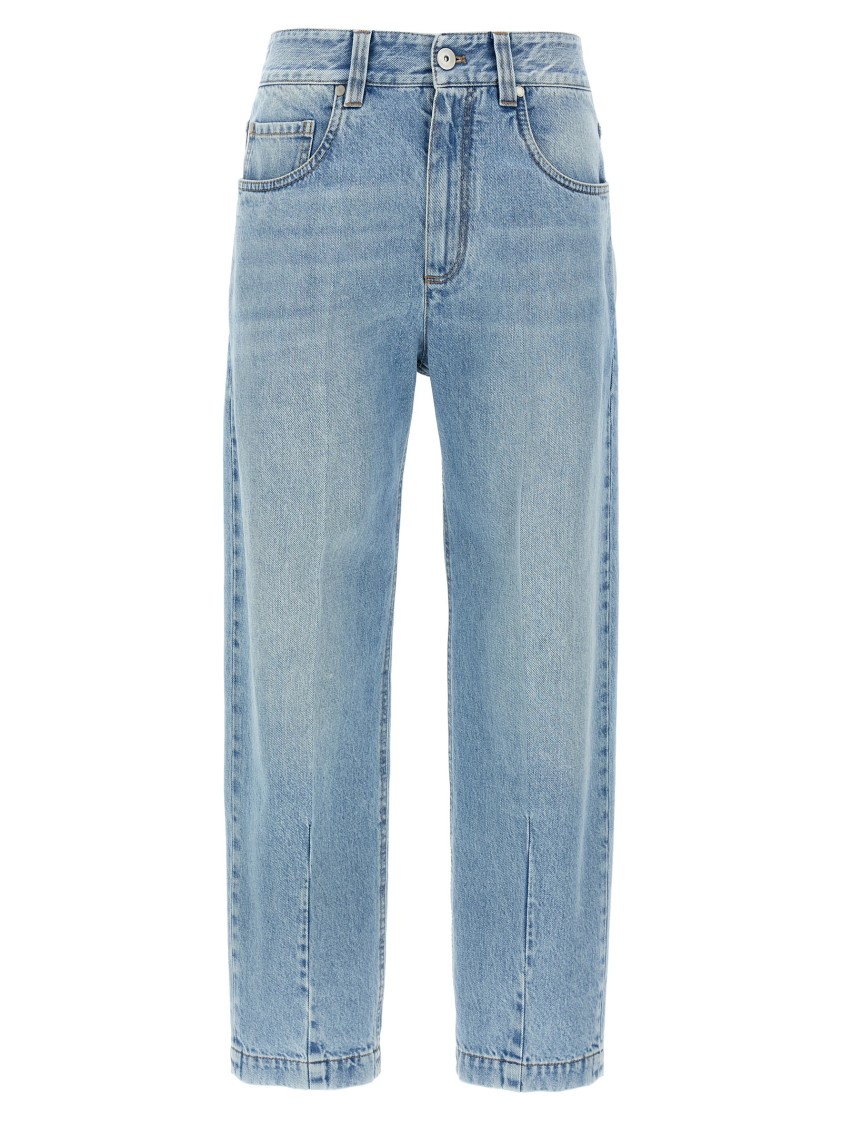 Brunello Cucinelli Delavé Cotton Denim Jeans In Blue