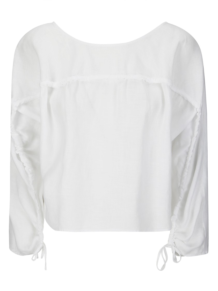 Stefano Mortari Crew-neck Linen Tunic In White