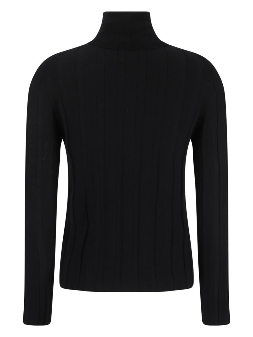 Allude Wool Turtleneck Sweater In Black