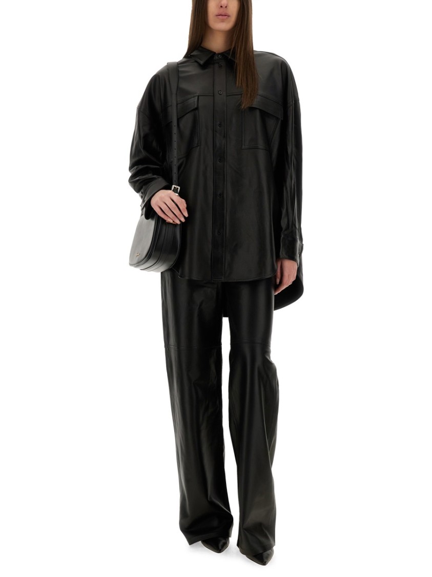 パンツ Michael Kors Black Pants with Belt Loops in Leather Woman Michael Michael Kors Black Pants With Belt Loops In Leather