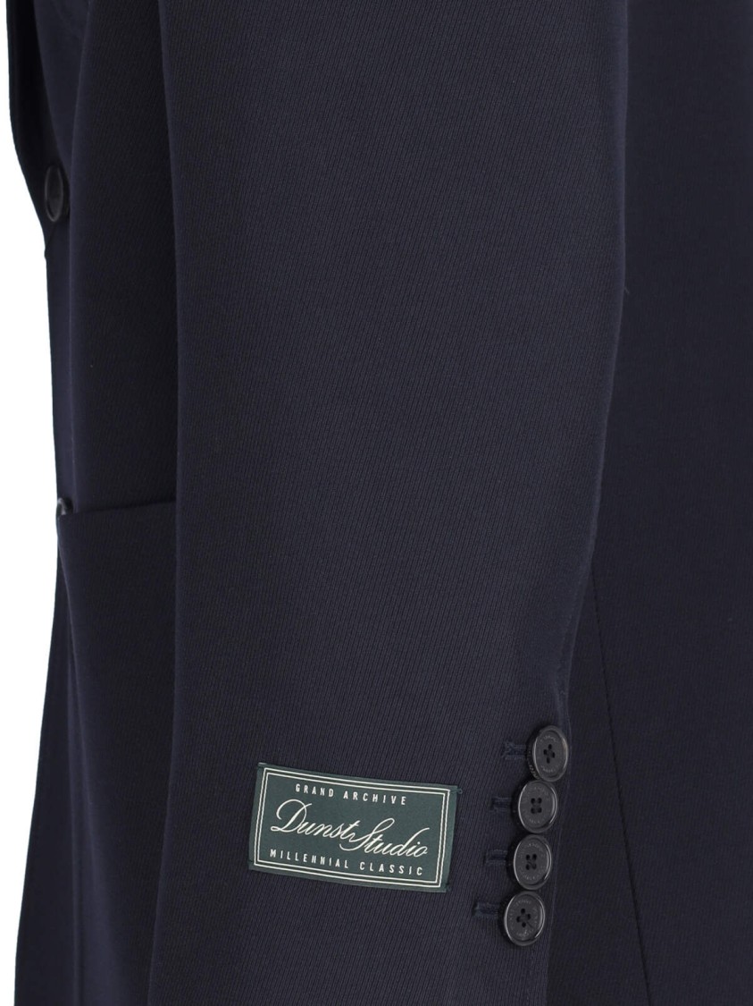 Dunst Single-breasted Blazer In Blue Wool Blend