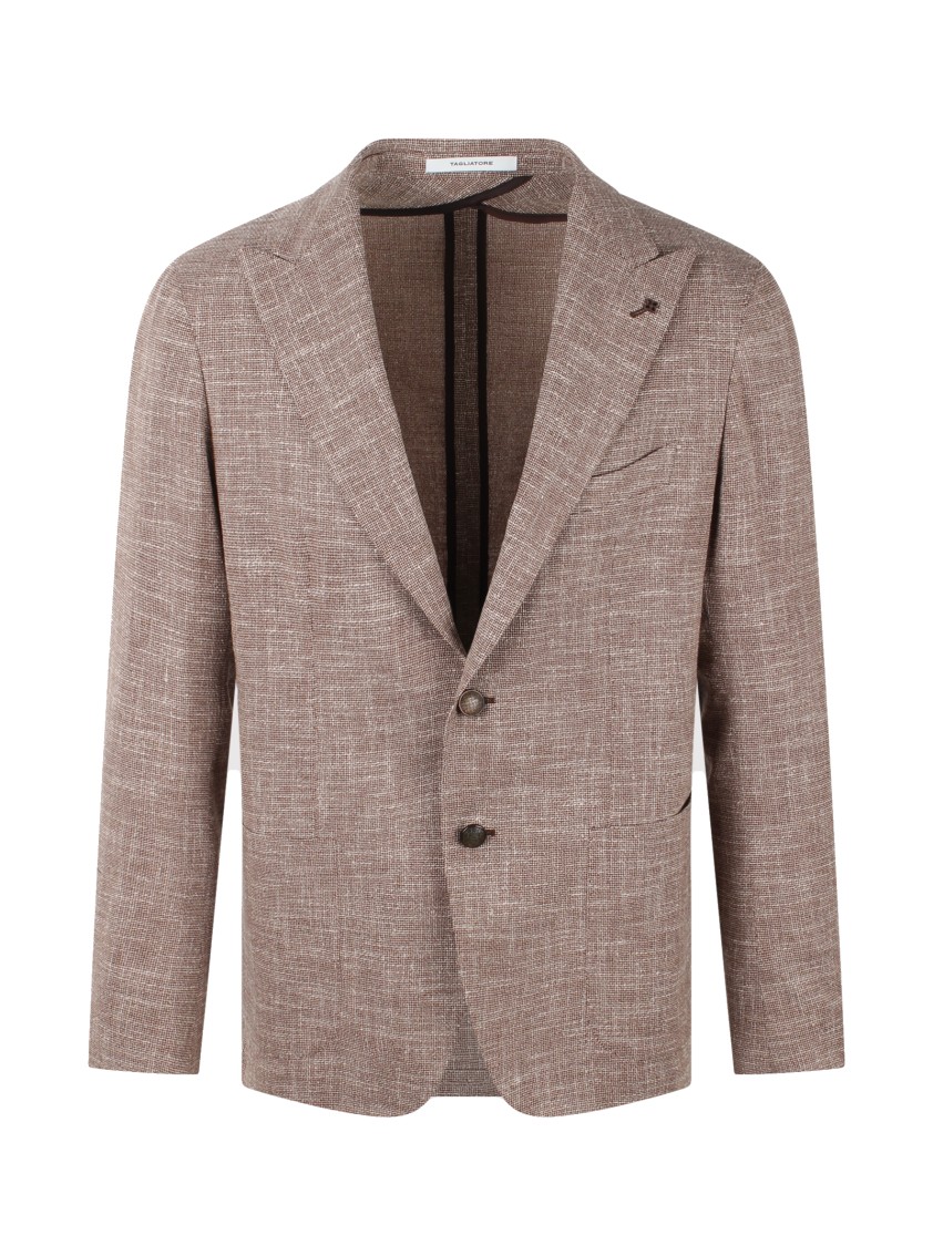 Tagliatore Textured Wool And Silk Blend Single-breasted Blazer