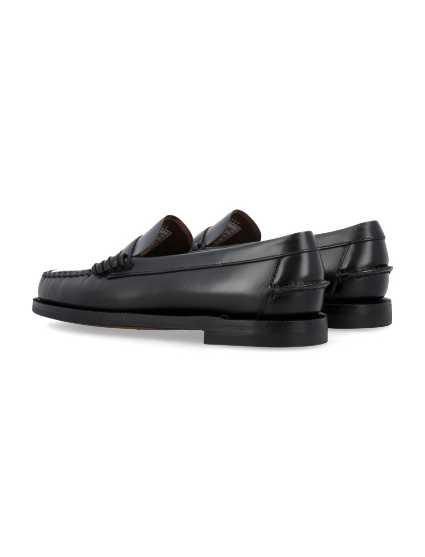 Shop Sebago Black Leather Classic Dan Loafers