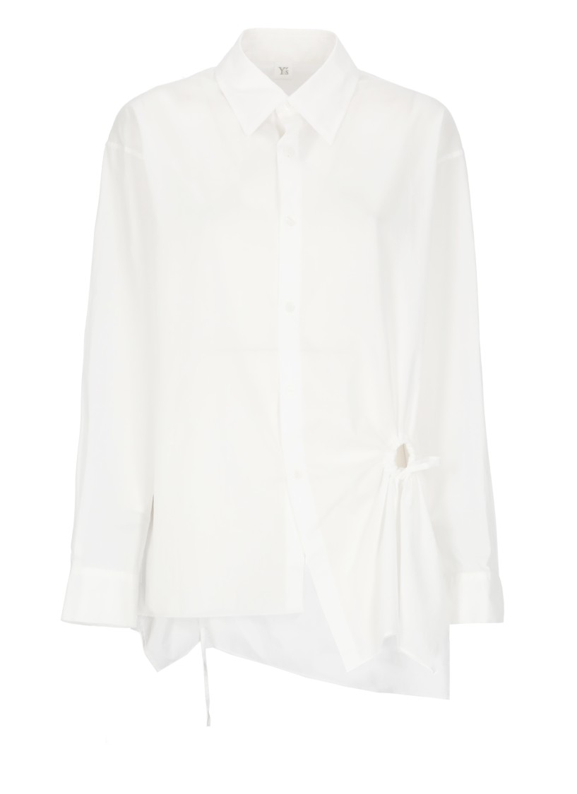 Y's Cut-out Cotton Shirt In White
