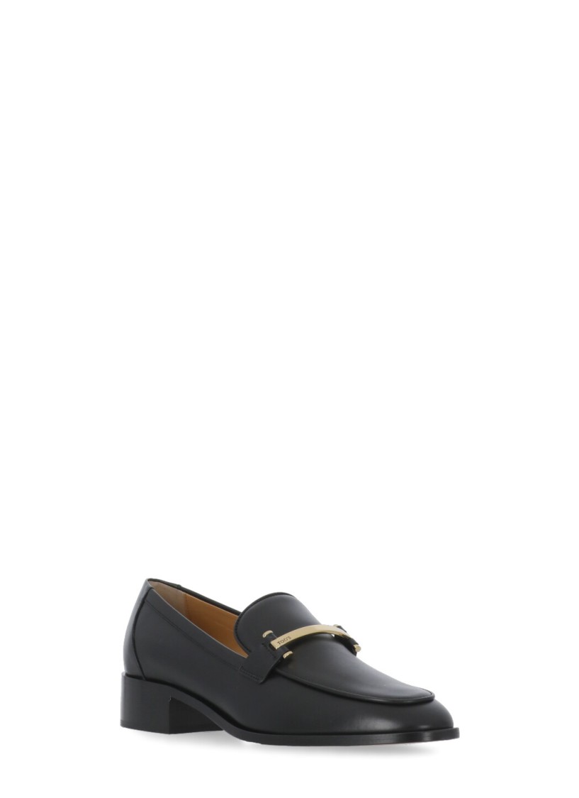 TOD'S TOD'S BLACK LEATHER LOAFERS 