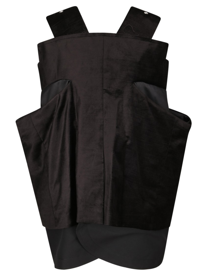 Shop Comme Des Garçons Structured Jacket With Oversized Shoulder Straps In Black