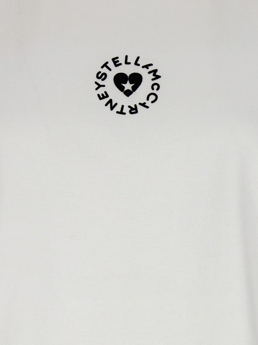 Stella Mccartney Cotton T-shirt With Circular Logo In White