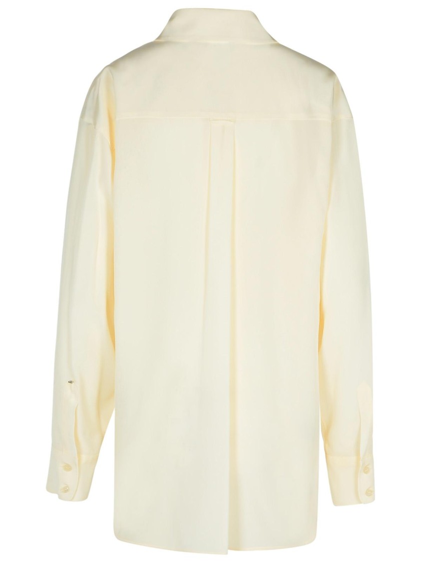 Sportmax 'silk Shirt With Long Sleeves And Collar' In Neutrals