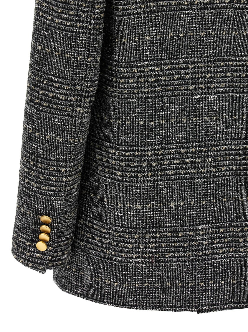 Tagliatore Jasmine Check-patterned Double-breasted Blazer In Black
