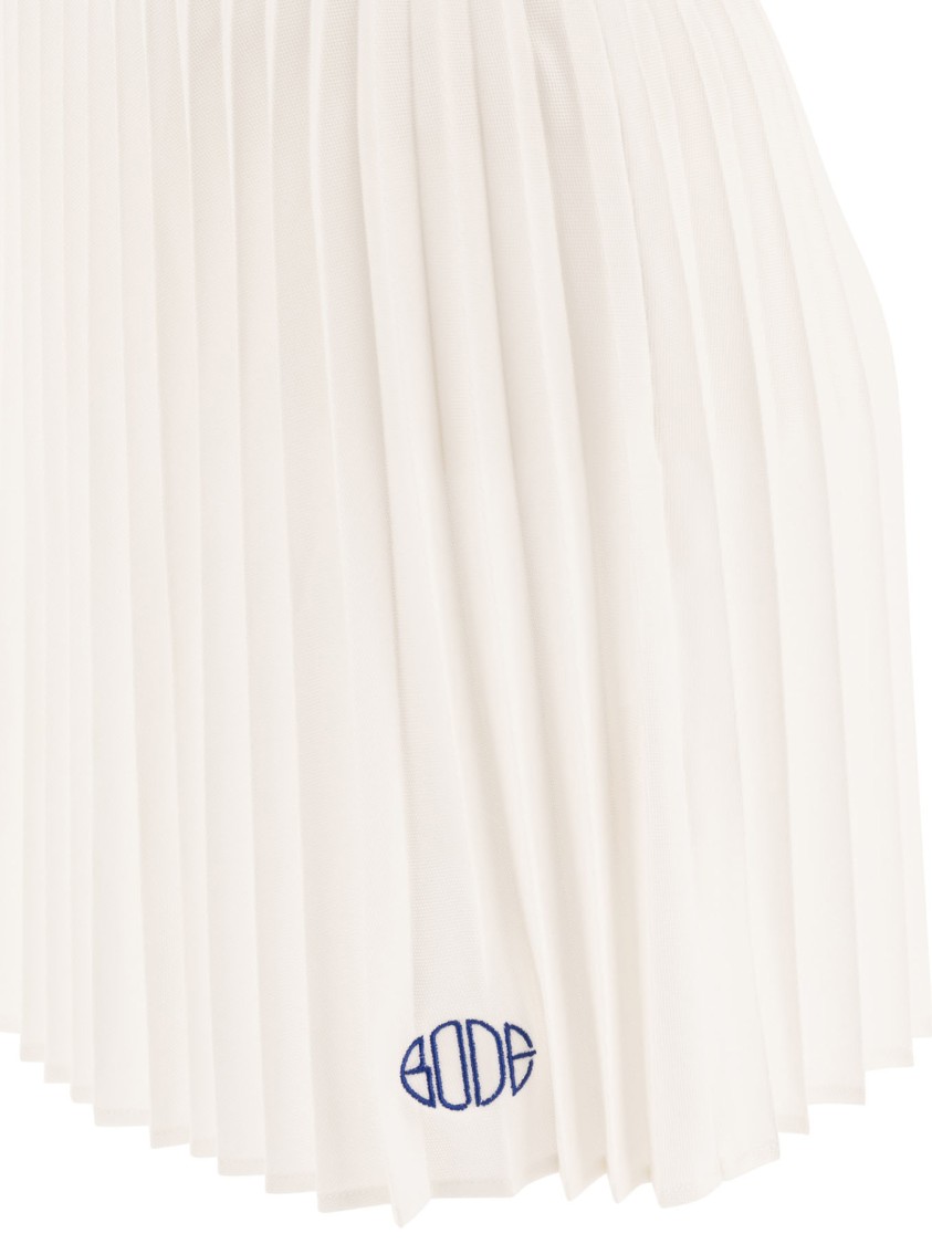 Bode Pleated Lightweight Skirt In White