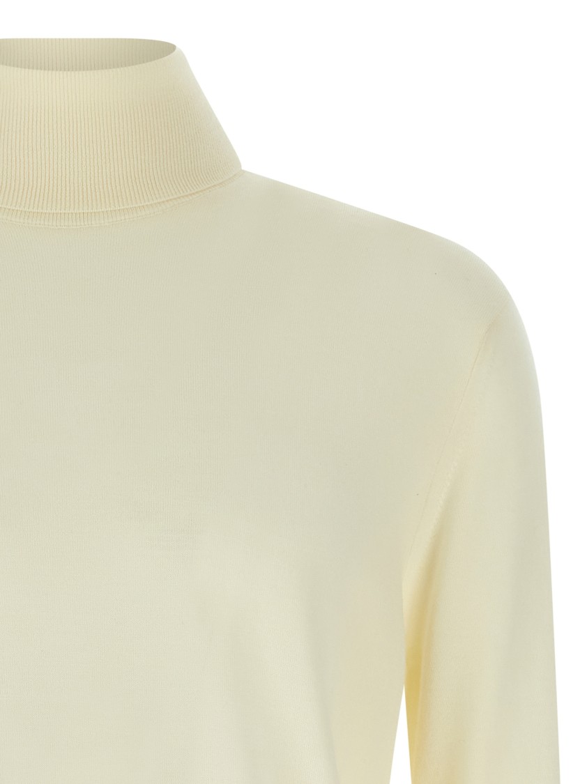 Zanone Turtleneck Sweater With Long Sleeves And Ribbed Finish In Yellow