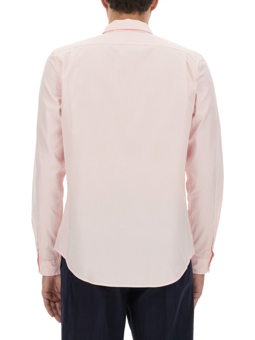 Shop Ps By Paul Smith Ps Paul Smith Regular Fit Shirt With Button-down Collar And Embroidered Detail In Pink