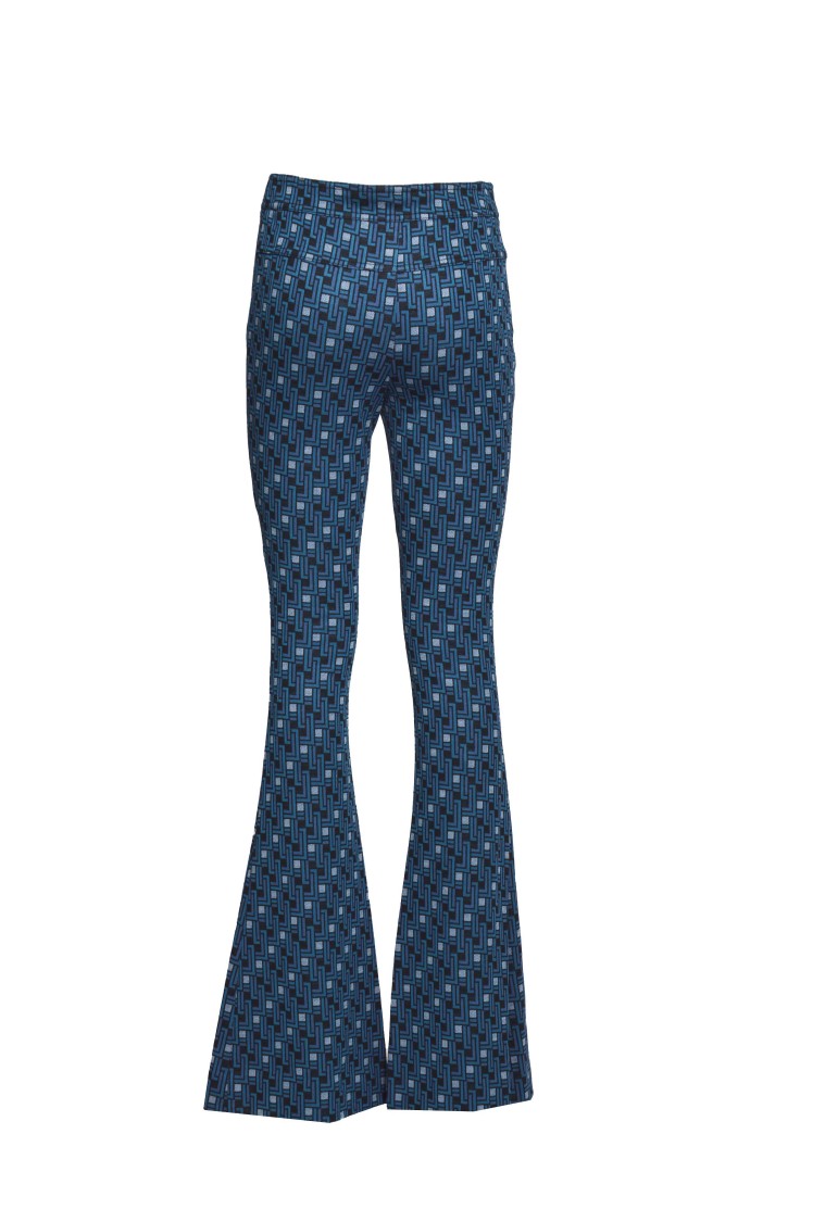 Shop Diane Von Furstenberg Geometric Jacquard Knit Flared-leg Pants