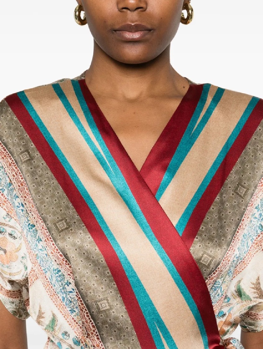Pierrelouis Mascia Maxi Dress With Wrap Design