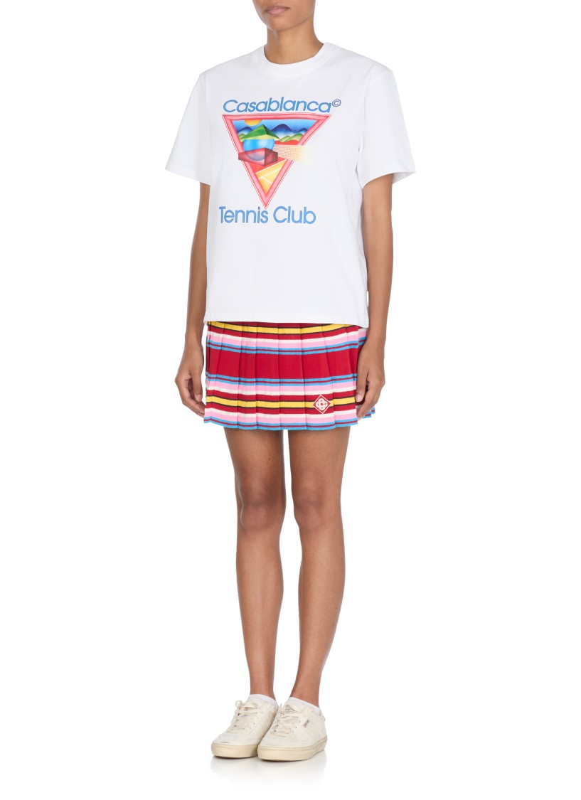 Casablanca Crew Neck Graphic Print Short Sleeves Top In White