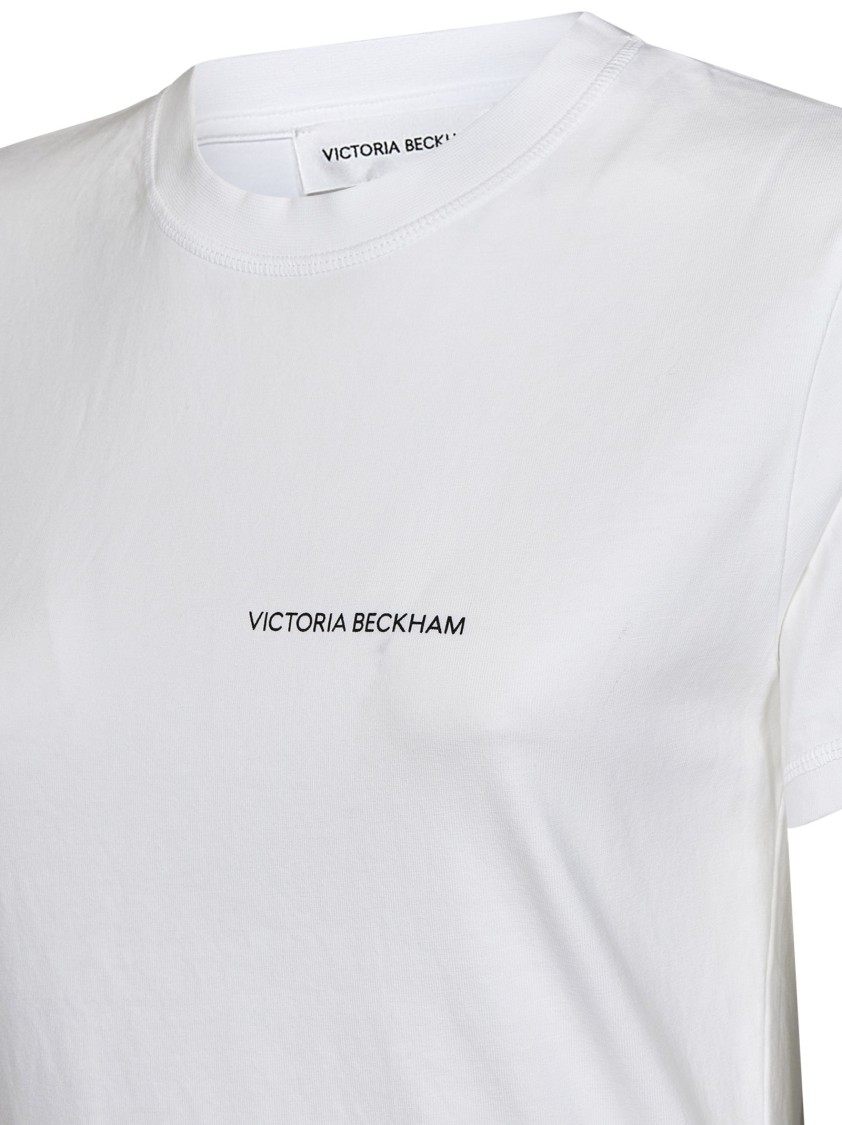 Victoria Beckham Womens White Logo-print Regular-fit Organic-cotton Jersey T-shirt Xl In White