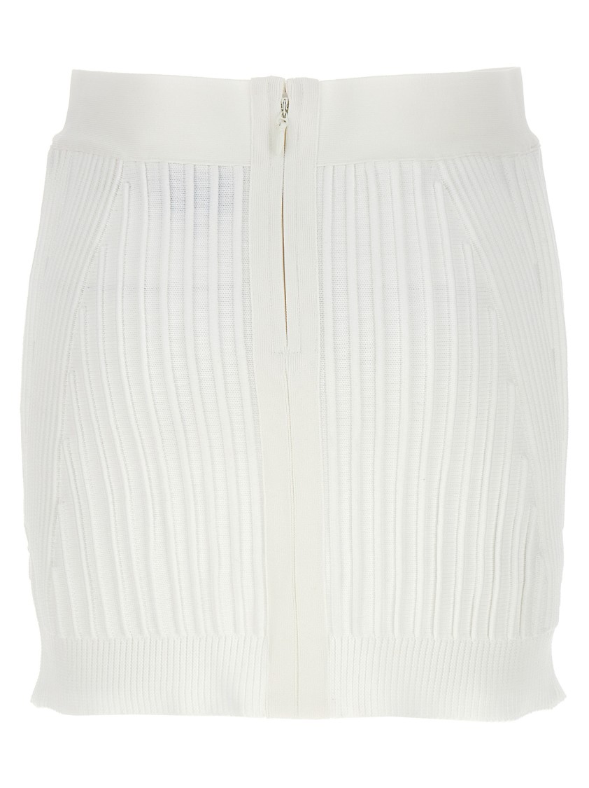 Herve Leger Hervé Léger 'ottoman Low Rise Mini' Skirt In White