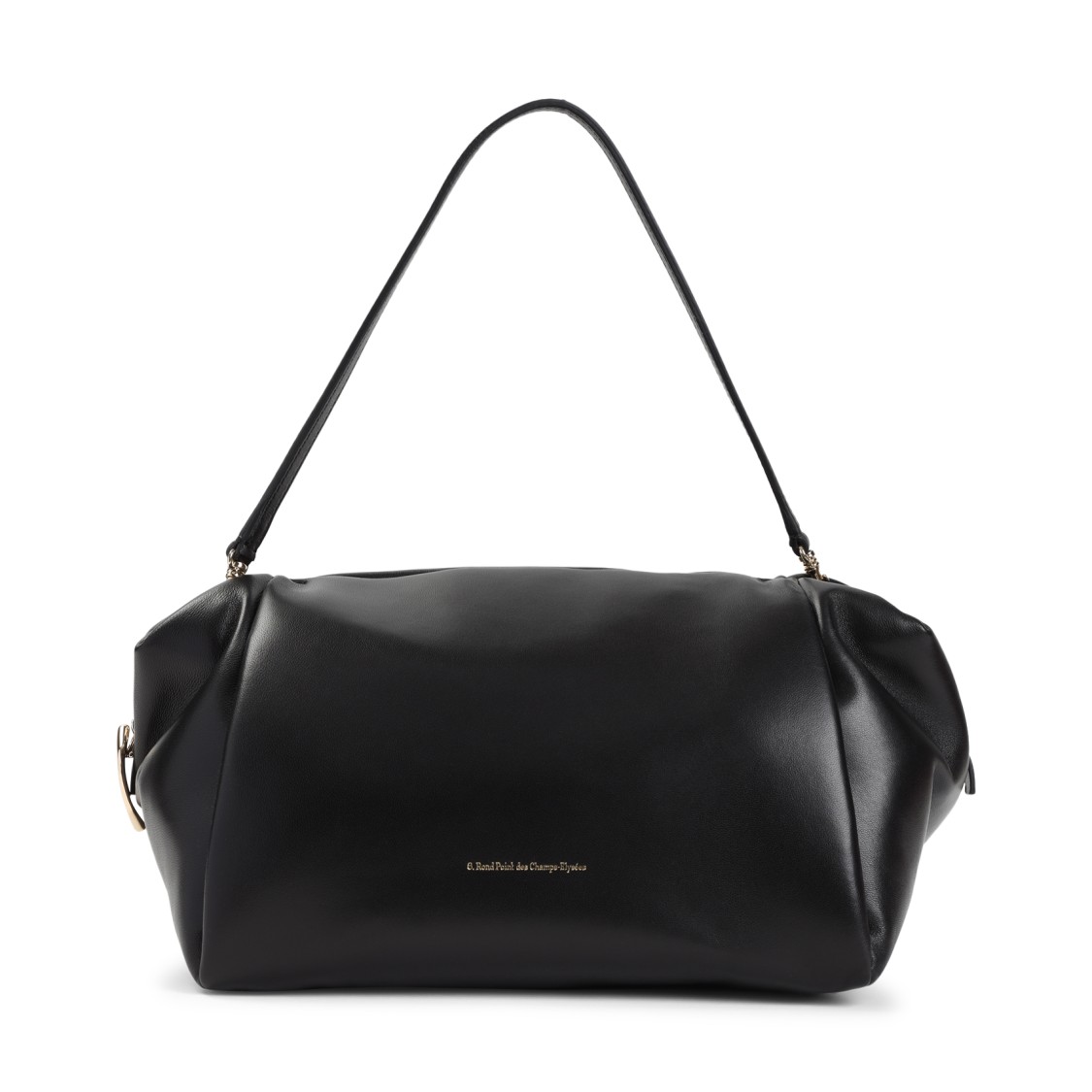Carven Black Leather Shoulder Bag With Gold Accent