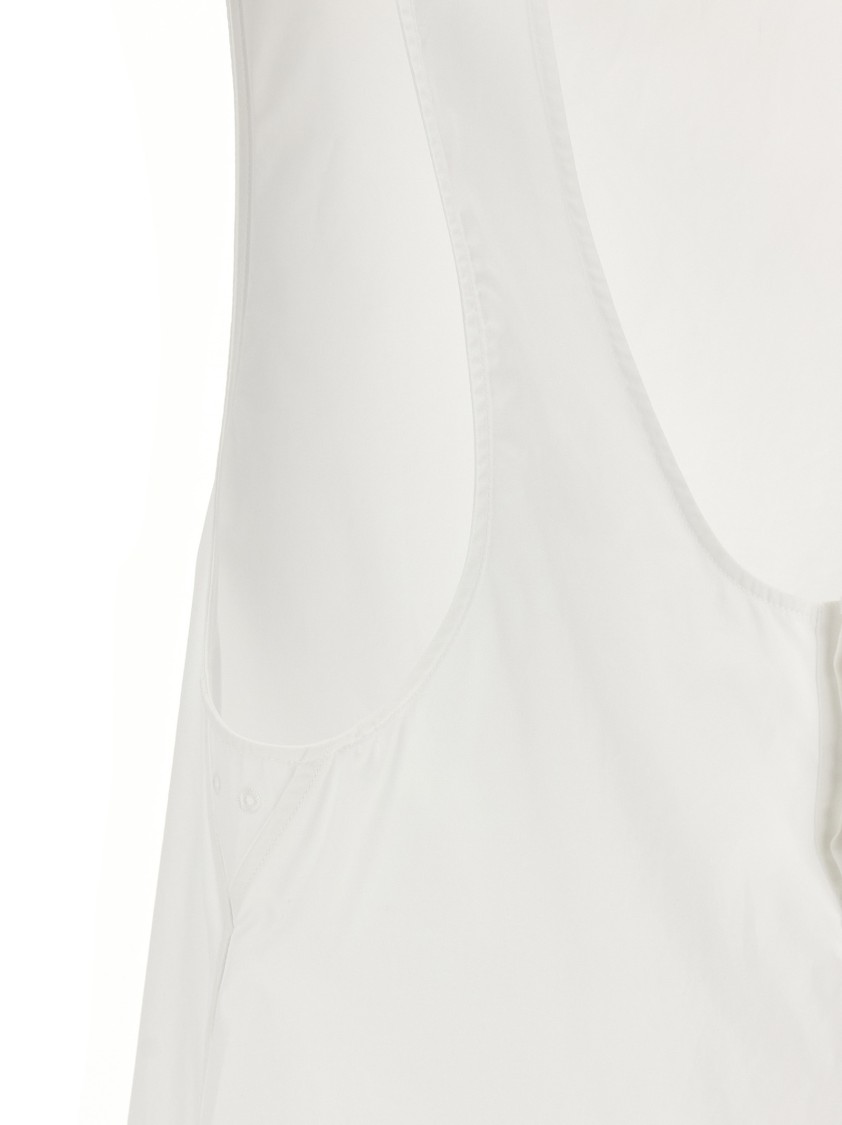 Saint Laurent Semi-sheer Henley Tank Top In White