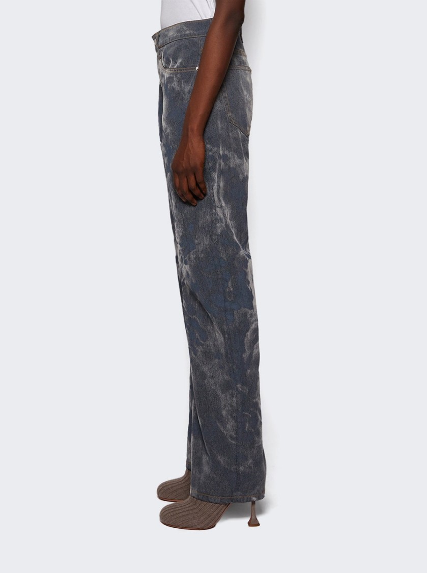 Alexander Wang Low Rise Bowed Gusset Jean Washed Smoke White In Blue