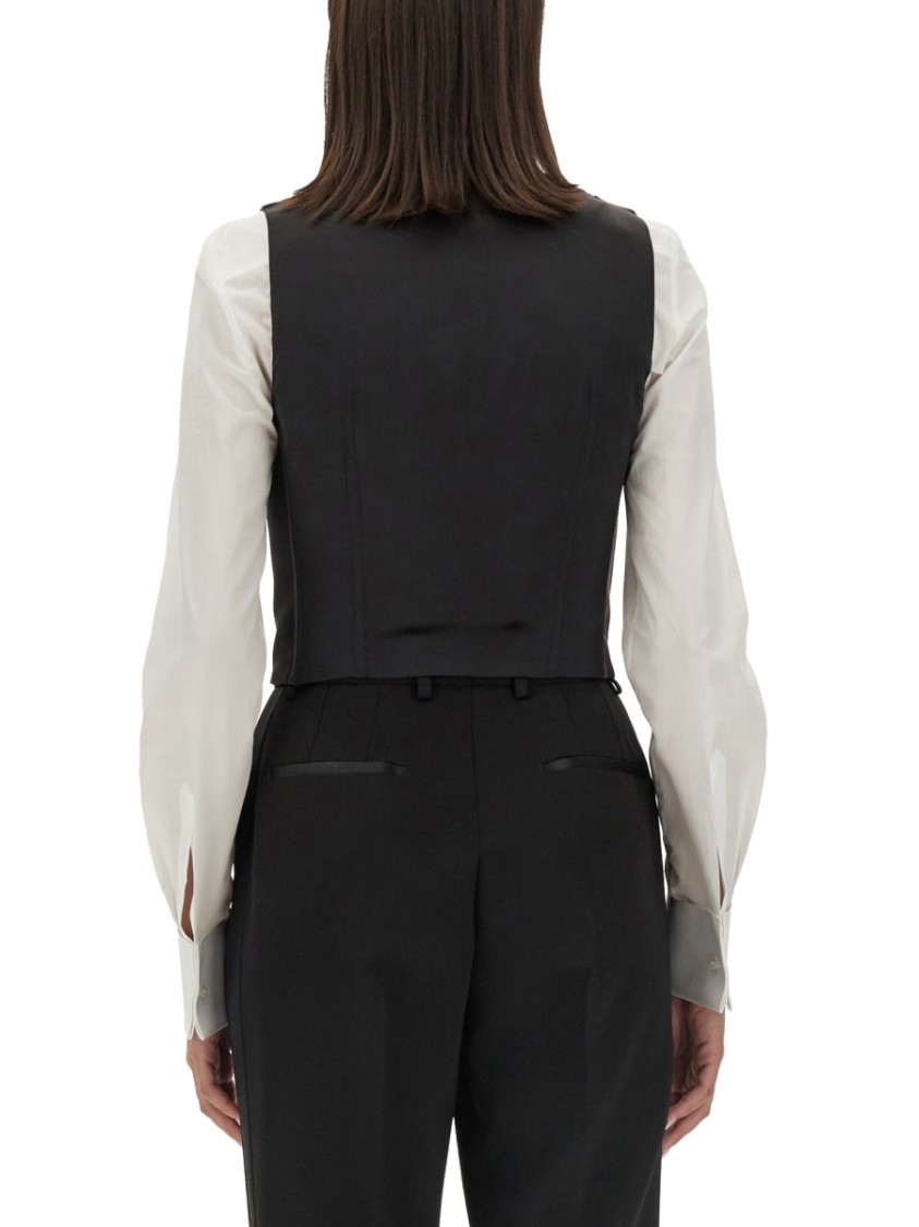 Dolce & Gabbana Double-breasted Tuxedo Vest In Black