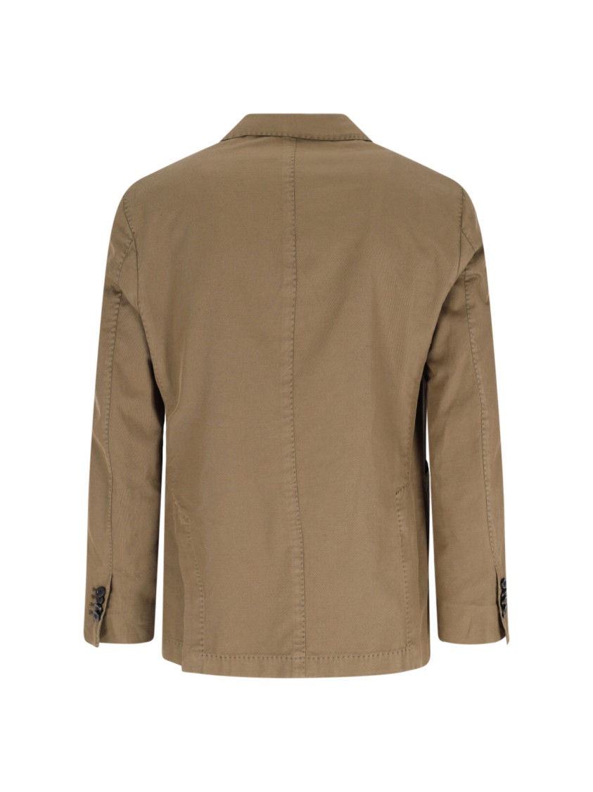Boglioli Light Brown Linen Double-breasted Suit In Neutrals