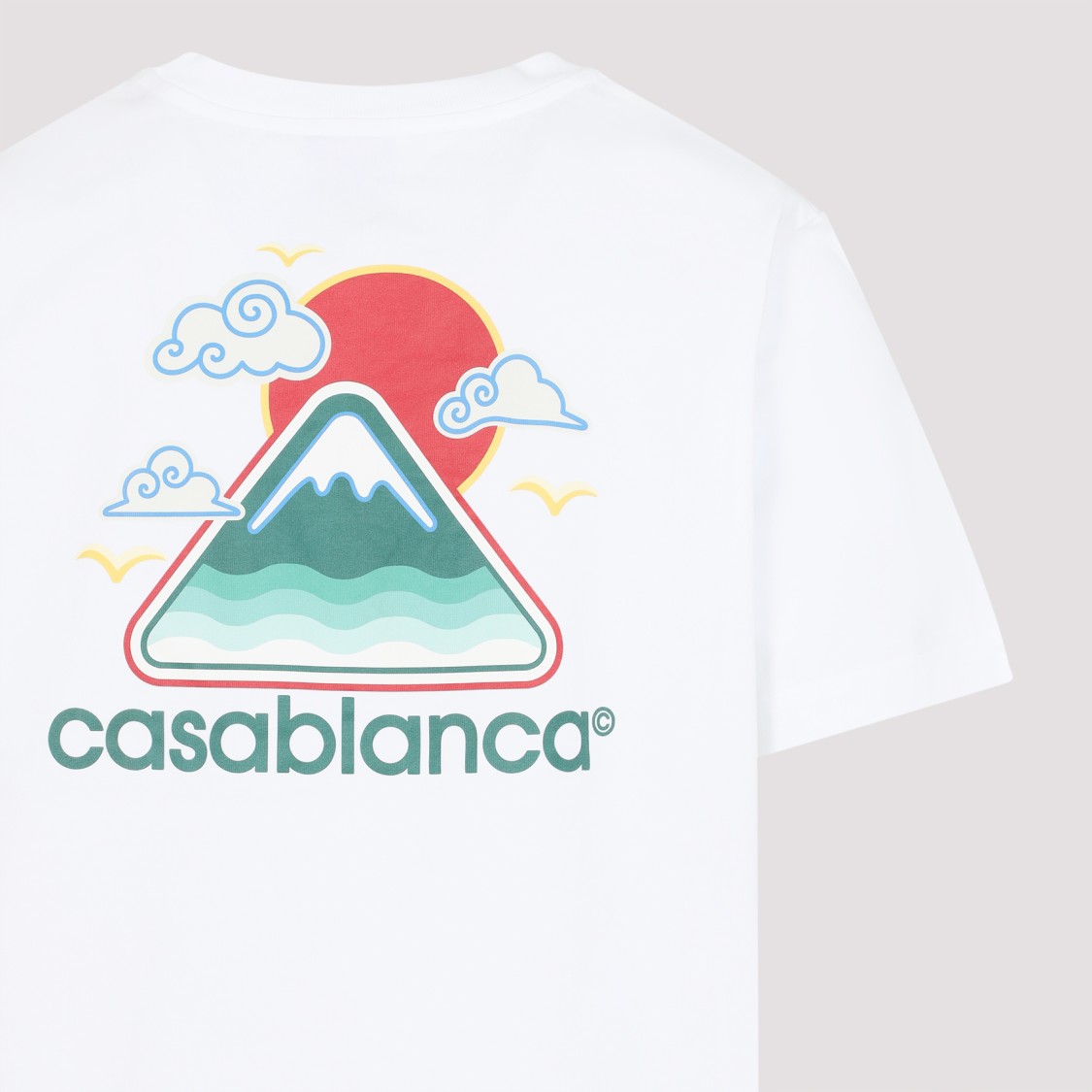 Casablanca Mountains Waves Print T-shirt In White