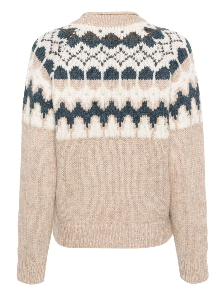 Eleventy Cozy Knit Sweater With Unique Pattern In Metallic